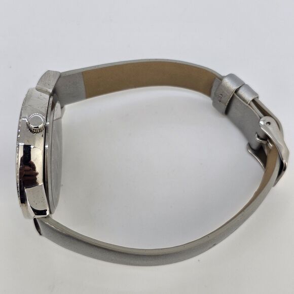 Manhattan Croton Watch Women 37mm Gray Tone Pave Bezel Bling New Battery - Picture 9 of 13